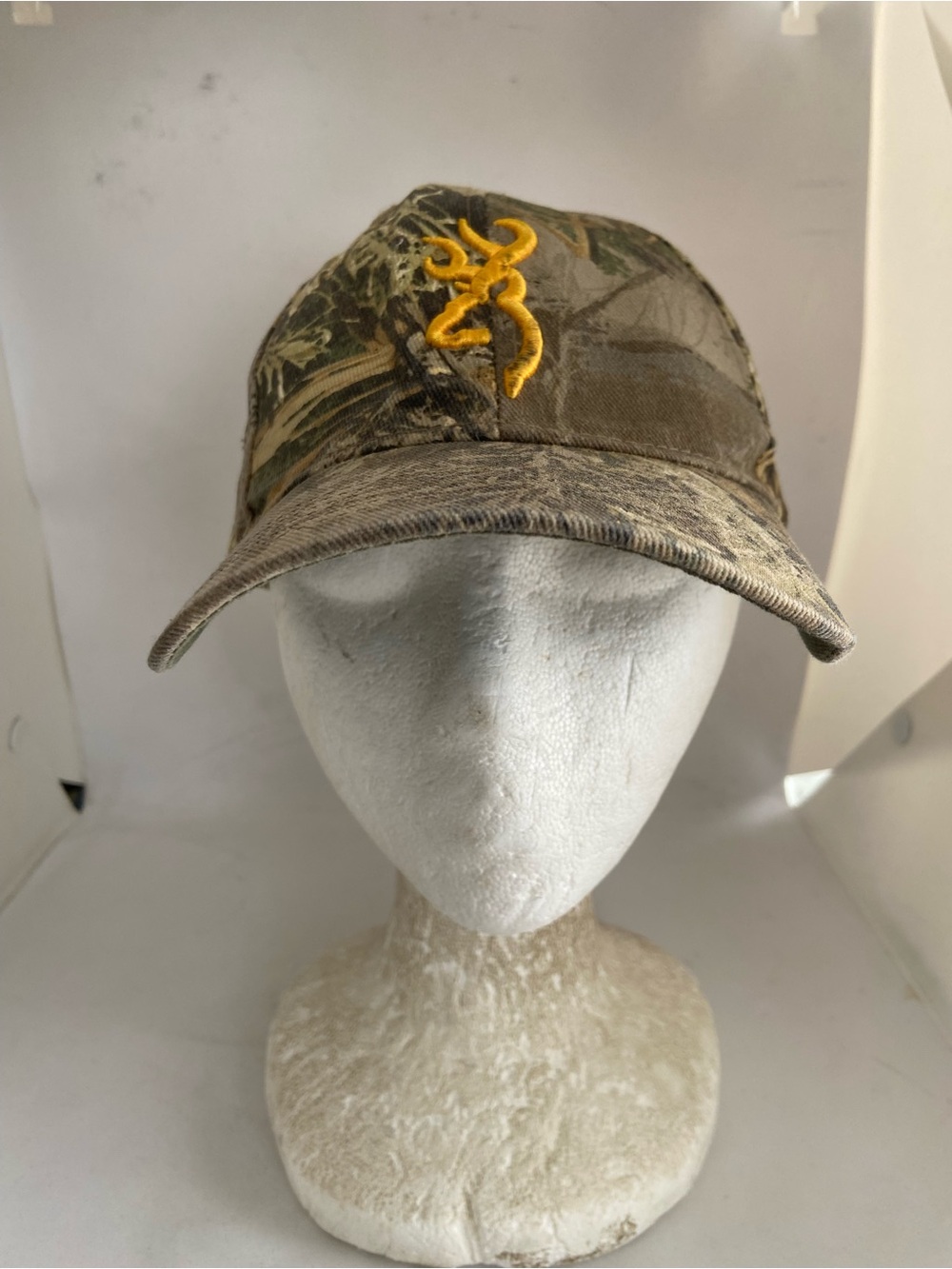 Browning Camo Baseball Cap with Yellow Embroidered Logo